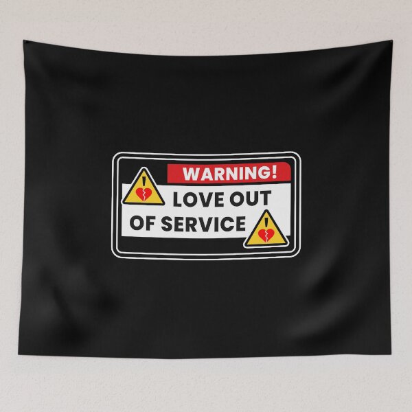 Item preview, Warning: Love Out of Service – Anti Valentine Funny Typography Design designed and sold by Kewessthetic.