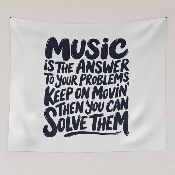 Item preview, Music Is the Answer Typography Poster – Hand-Painted Quote Art for DJs & Electronic Music Lovers designed and sold by paulo silveira.