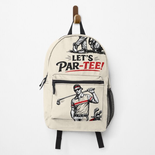 Item preview, Modern Retro Golfer Line Art – Black Ink Sketch with Red Accent | Let’s Par-Tee designed and sold by Cleora Visuals.