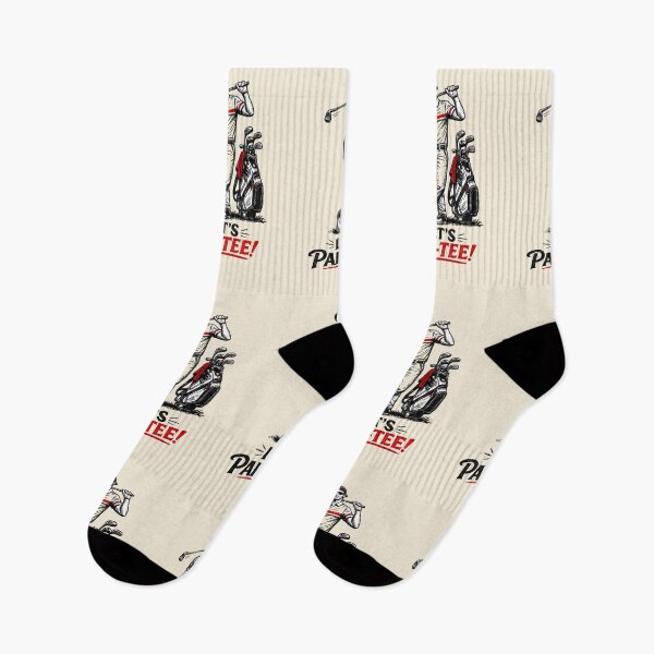 Item preview, Modern Retro Golfer Line Art – Black Ink Sketch with Red Accent | Let’s Par-Tee designed and sold by Cleora Visuals.