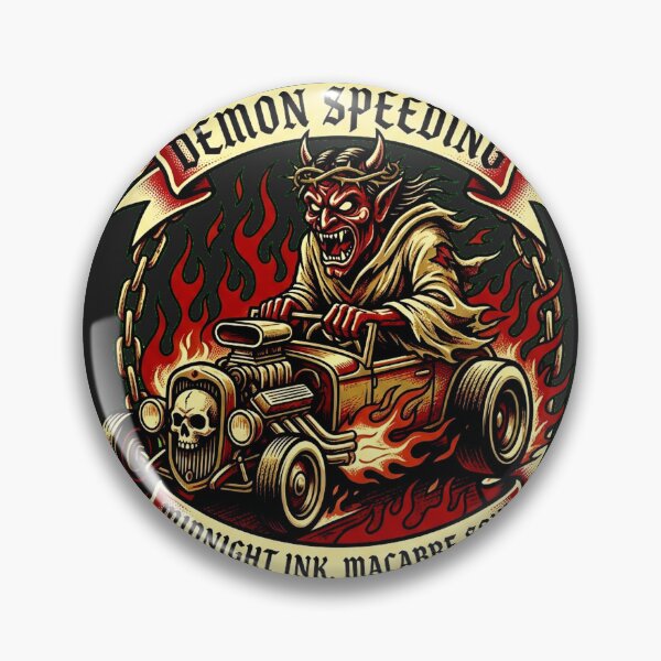 Item preview, Demon Speeding Sacred Heart Macabre Tattoo Art designed and sold by Thaivi Design.