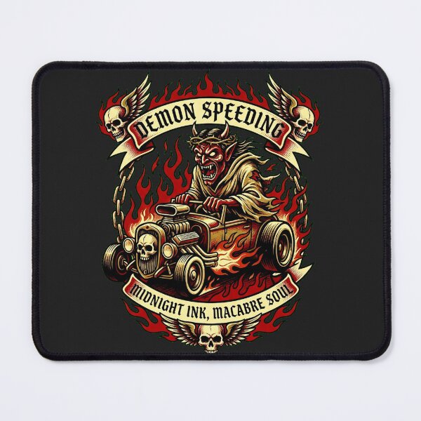 Item preview, Demon Speeding Sacred Heart Macabre Tattoo Art designed and sold by Thaivi Design.