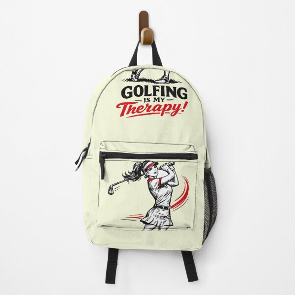 Artikelvorschau, Golfen ist meine Therapie – Retro-Golferin (KI-Linienzeichnung, Schwarz & Rot) entworfen und verkauft von Cleora Art .