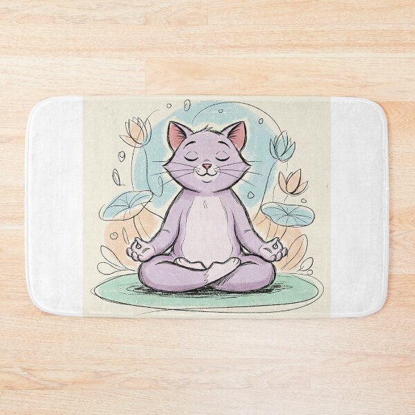 Item preview, Zen Cat Yoga Master - Vintage Sketch Illustration designed and sold by VisualRotaStudio .