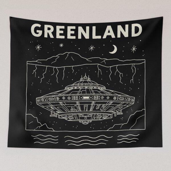 Item preview, Greenland Hidden Alien Base Under Ice USO Line Art designed and sold by zzz888.
