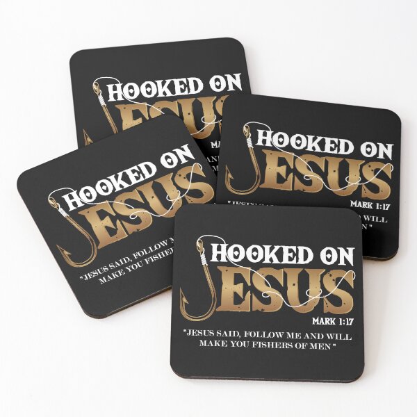 Item preview, Hooked on Jesus: Fishers of Men - Mark 1:17 Christian Fishing Graphic designed and sold by Taglyn.