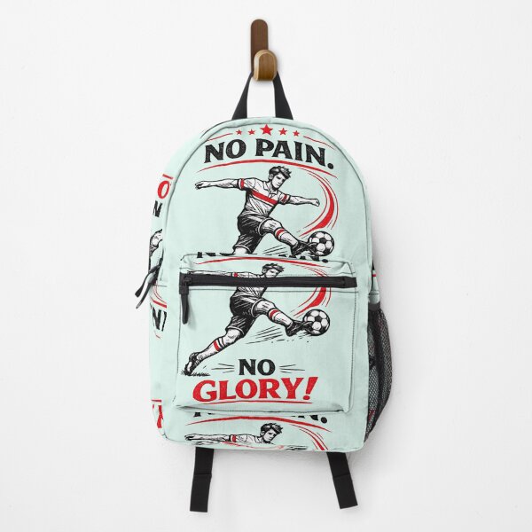 Item preview, No Pain No Glory Soccer Player – Retro Vintage Line Art in Black & Red (AI Graphic) designed and sold by Cleora Visuals.
