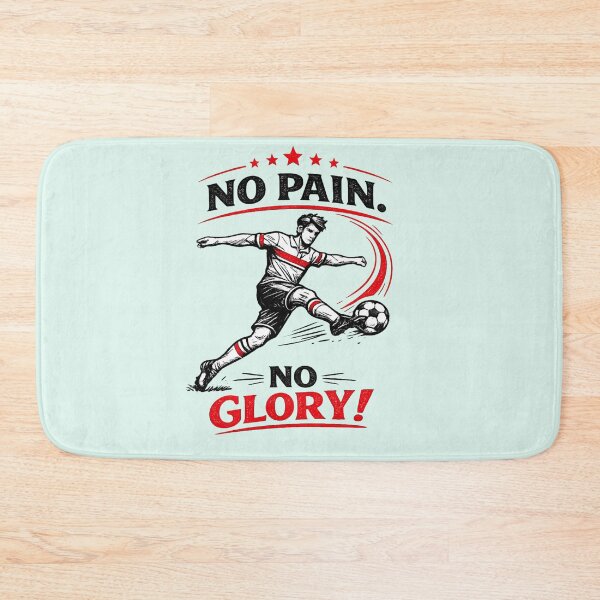 Item preview, No Pain No Glory Soccer Player – Retro Vintage Line Art in Black & Red (AI Graphic) designed and sold by Cleora Visuals.