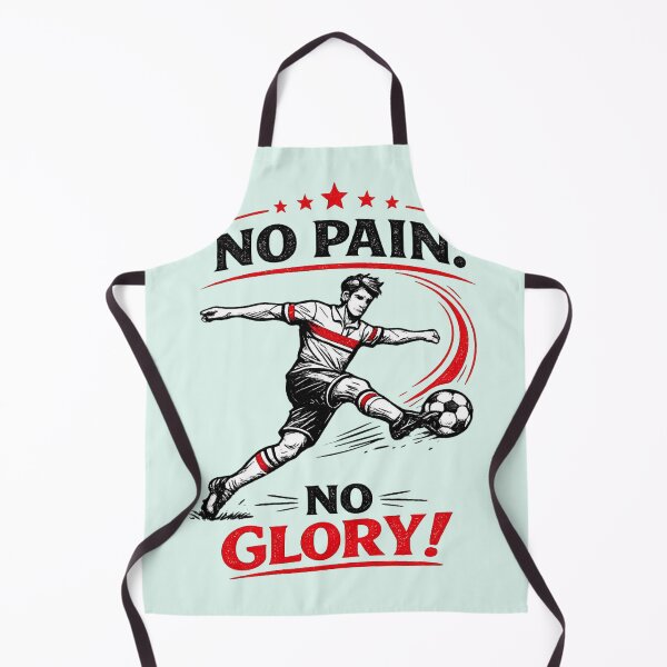 Item preview, No Pain No Glory Soccer Player – Retro Vintage Line Art in Black & Red (AI Graphic) designed and sold by Cleora Visuals.