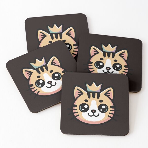 Item preview, Cute Crowned Cat Face – Kawaii Royal Kitty Illustration designed and sold by WHDProduction45.