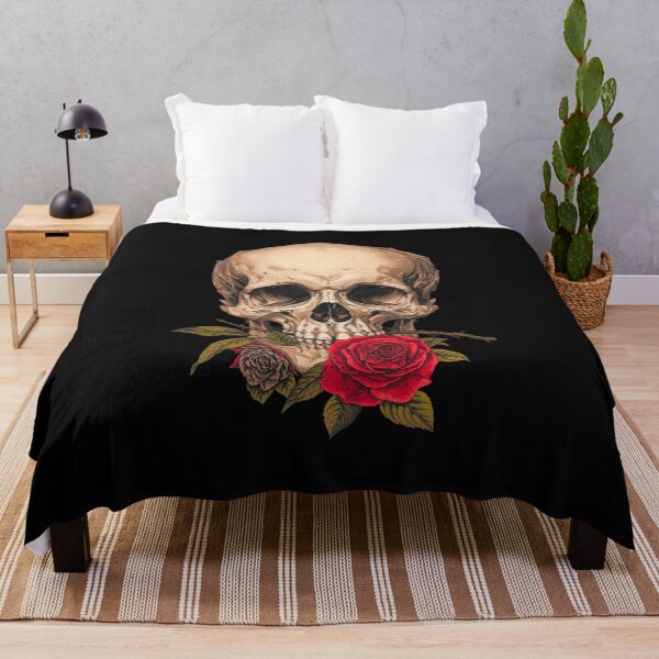 Artikelvorschau, Gotische Blumen-Totenkopf-Kunst entworfen und verkauft von Zakrytos ★★★★★.