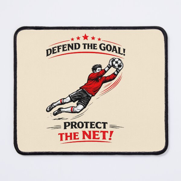 Item preview, Defend The Goal Protect The Net – Retro Soccer Goalkeeper AI Line Art designed and sold by Cleora Art .