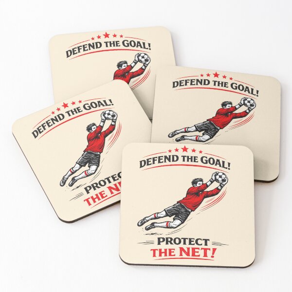 Item preview, Defend The Goal Protect The Net – Retro Soccer Goalkeeper AI Line Art designed and sold by Cleora Art .