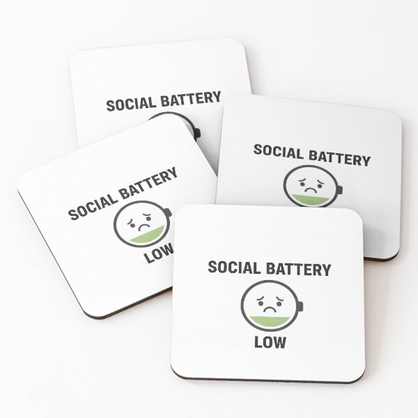 Item preview, Social Battery Low - Funny Introvert Recharge designed and sold by LowPowerPrints.