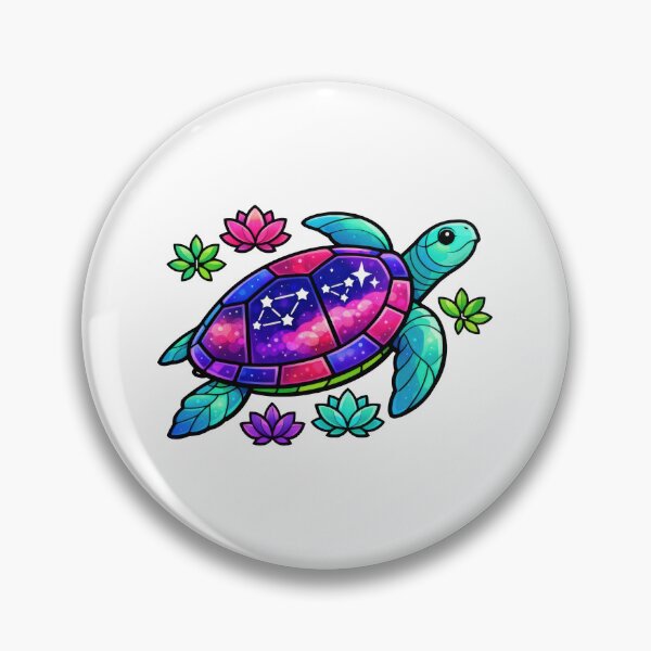 Item preview, Stained Glass Constellation Sea Turtle with Floating Lotus Motifs designed and sold by zoughlal.