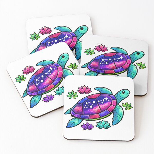 Item preview, Stained Glass Constellation Sea Turtle with Floating Lotus Motifs designed and sold by zoughlal.