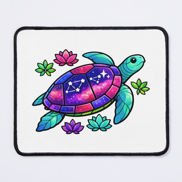 Item preview, Stained Glass Constellation Sea Turtle with Floating Lotus Motifs designed and sold by zoughlal.