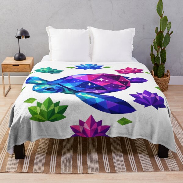Item preview, Low Poly Galaxy Shell Sea Turtle with Geometric Lotus Frame designed and sold by zoughlal.