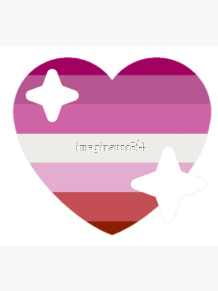 "Lesbian Pride Flag Sparkle Heart Emoji" Art Print by imaginator24