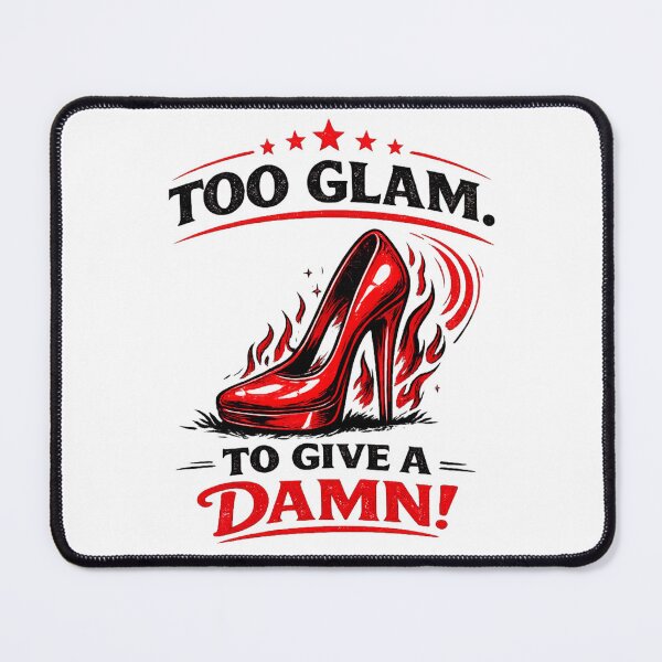 Item preview, Too Glam To Give A Damn – Red Stiletto Heel Retro Line Art (AI Generated) designed and sold by Cleora Art .