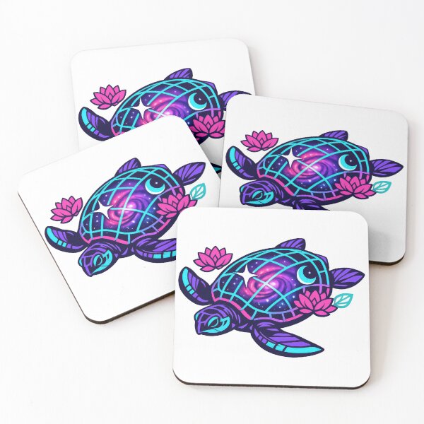 Item preview, Synthwave Grid Shell Sea Turtle with Neon Lotus Accents designed and sold by zoughlal.