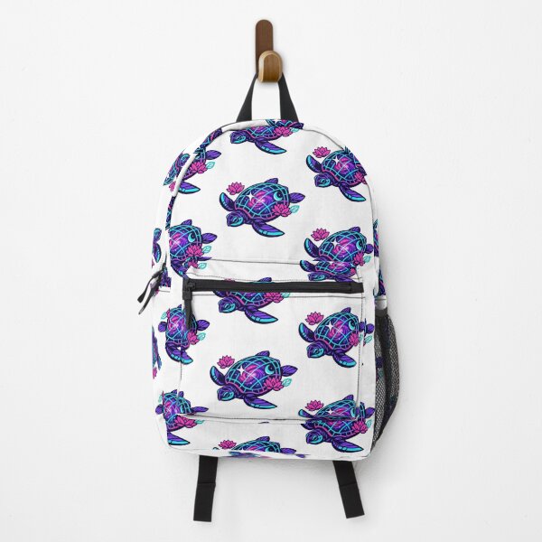 Item preview, Synthwave Grid Shell Sea Turtle with Neon Lotus Accents designed and sold by zoughlal.