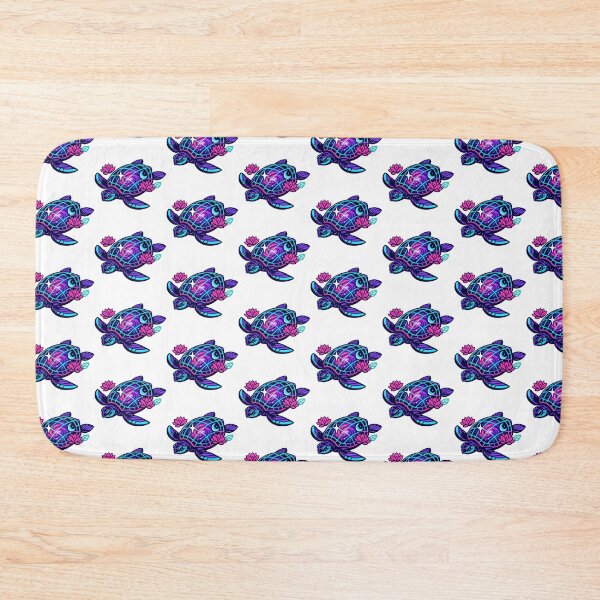 Item preview, Synthwave Grid Shell Sea Turtle with Neon Lotus Accents designed and sold by zoughlal.