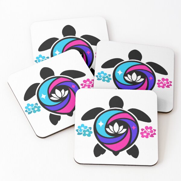 Item preview, Minimal Cosmic Sea Turtle Silhouette with Lotus Emblem designed and sold by zoughlal.