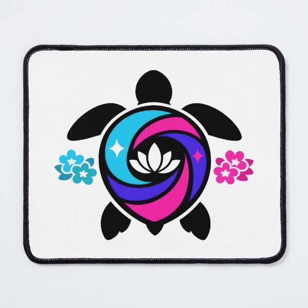 Item preview, Minimal Cosmic Sea Turtle Silhouette with Lotus Emblem designed and sold by zoughlal.