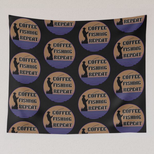 Item preview, Coffee Fishing Repeat Funny Fishing Saying designed and sold by Lovemountain.