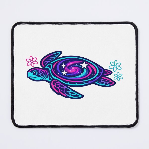 Item preview, Neon Outline Galaxy Sea Turtle with Simple Lotus Icons designed and sold by zoughlal.