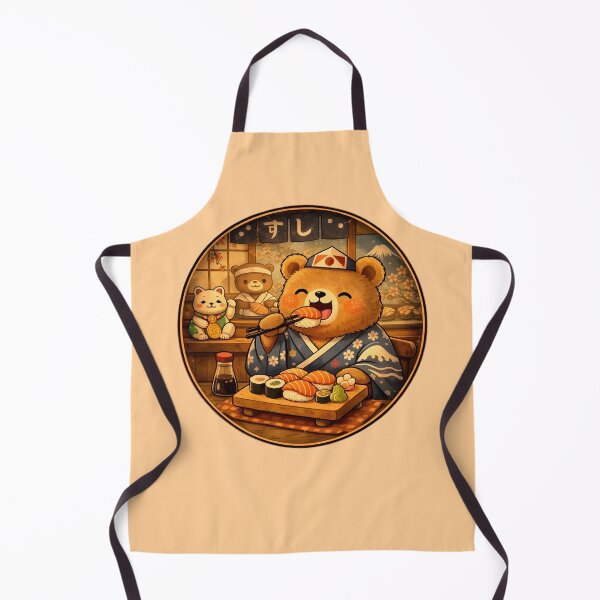 Item preview, Kawaii Bear Eating Sushi – Cozy Japanese Food Illustration designed and sold by CogoPrints.