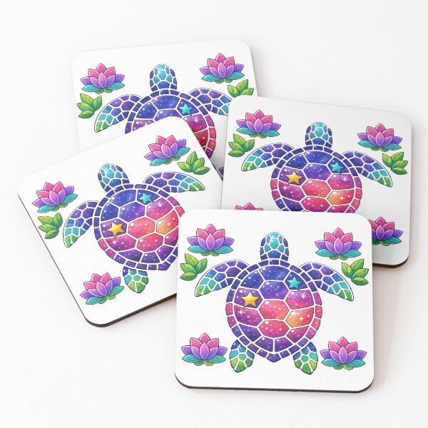 Item preview, Mosaic Tile Galaxy Sea Turtle with Lotus Motifs designed and sold by zoughlal.