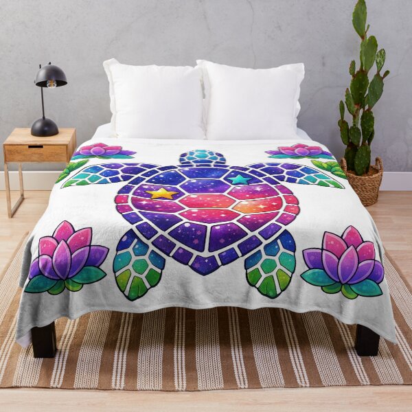 Item preview, Mosaic Tile Galaxy Sea Turtle with Lotus Motifs designed and sold by zoughlal.