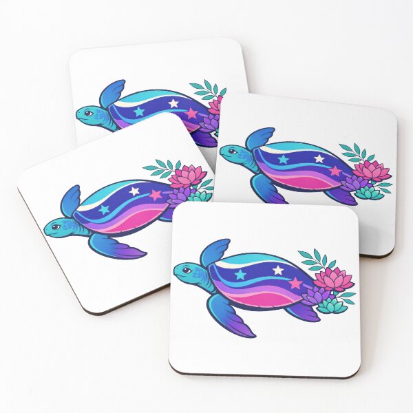 Item preview, Ukiyo E Style Sea Turtle with Cosmic Wave Shell and Lotus designed and sold by zoughlal.
