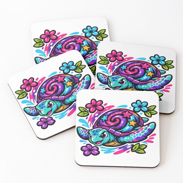 Item preview, Graffiti Pop Galaxy Sea Turtle with Floral Marks designed and sold by zoughlal.