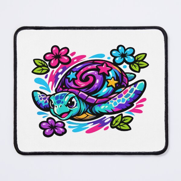 Item preview, Graffiti Pop Galaxy Sea Turtle with Floral Marks designed and sold by zoughlal.