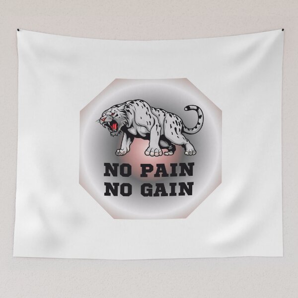 Item preview, Angry Tiger No Pain No Gain Gym Motivation designed and sold by Adappai.