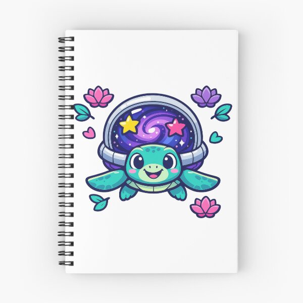 Item preview, Cartoon Space Helmet Shell Sea Turtle with Playful Lotus Confetti designed and sold by zoughlal.