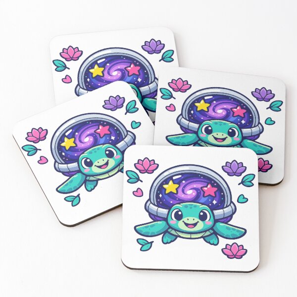 Item preview, Cartoon Space Helmet Shell Sea Turtle with Playful Lotus Confetti designed and sold by zoughlal.