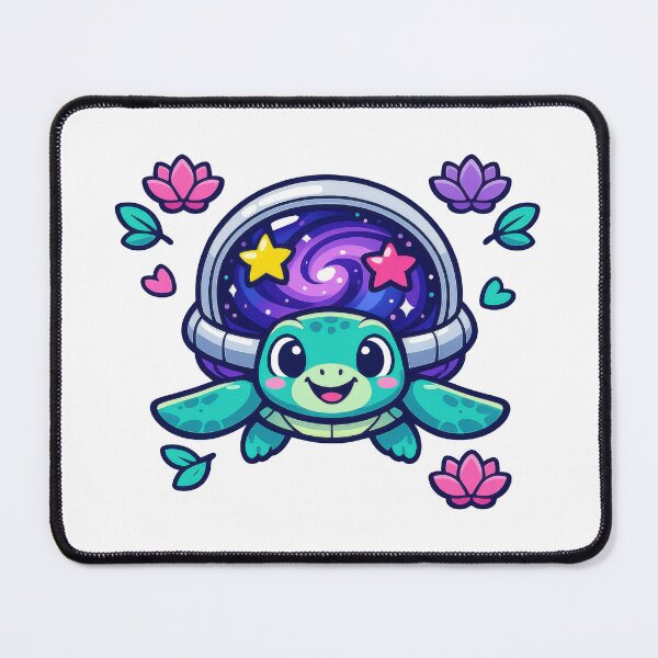 Item preview, Cartoon Space Helmet Shell Sea Turtle with Playful Lotus Confetti designed and sold by zoughlal.