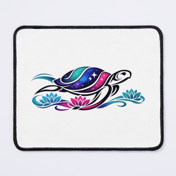 Item preview, Ribbon Swirl Shell Sea Turtle with Flowing Lotus Ribbons designed and sold by zoughlal.
