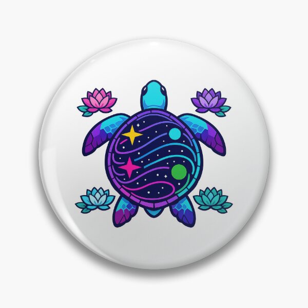Item preview, Galaxy Map Shell Sea Turtle with Contour Lines and Lotus Ornaments designed and sold by zoughlal.