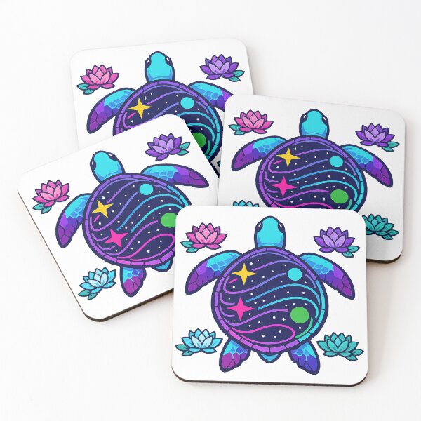 Item preview, Galaxy Map Shell Sea Turtle with Contour Lines and Lotus Ornaments designed and sold by zoughlal.