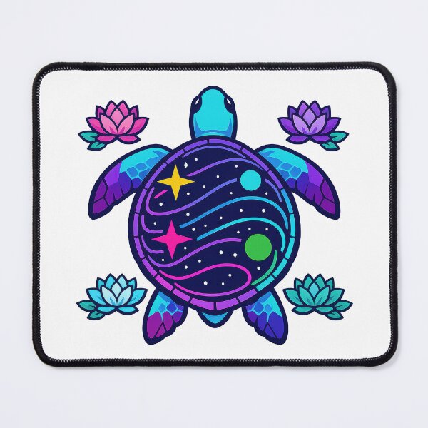 Item preview, Galaxy Map Shell Sea Turtle with Contour Lines and Lotus Ornaments designed and sold by zoughlal.