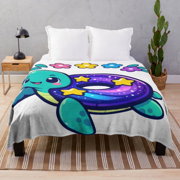 Item preview, Cosmic Donut Shell Sea Turtle with Cheerful Flowers designed and sold by zoughlal.
