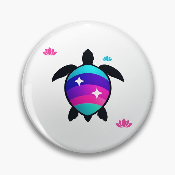 Item preview, Prism Gradient Shell Sea Turtle with Minimal Lotus Accents designed and sold by zoughlal.