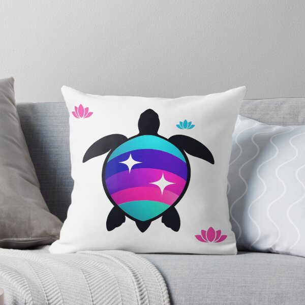 Item preview, Prism Gradient Shell Sea Turtle with Minimal Lotus Accents designed and sold by zoughlal.