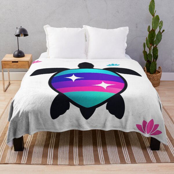 Item preview, Prism Gradient Shell Sea Turtle with Minimal Lotus Accents designed and sold by zoughlal.