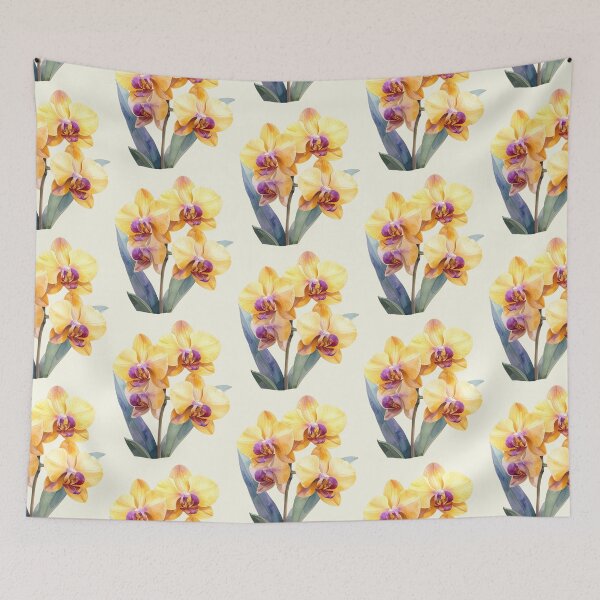 Item preview, Gentle beauty, yellow orchid with a purple center designed and sold by LiskoDesign.